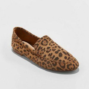 A New Day Brown Leopard Loafers Suede Size 11